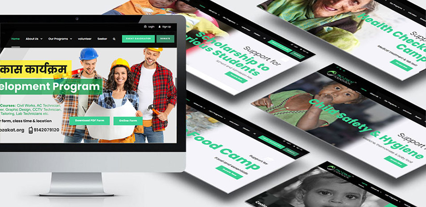 Pro Zakat Foundation Home Page Layout