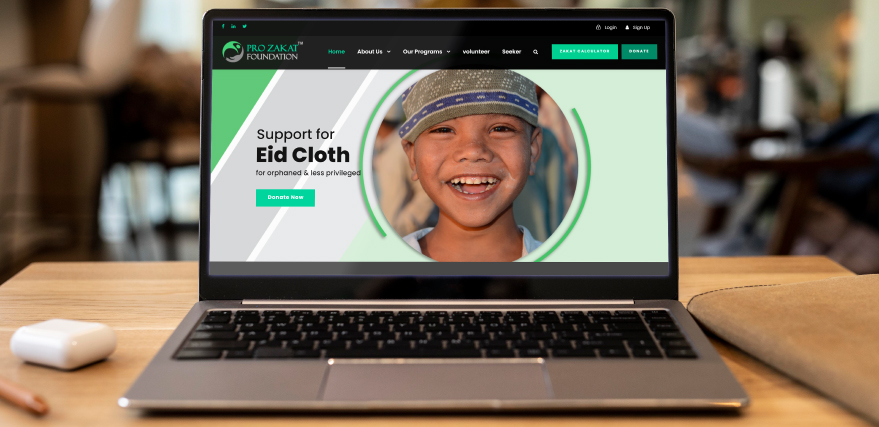 Pro Zakat Foundation Website Layout